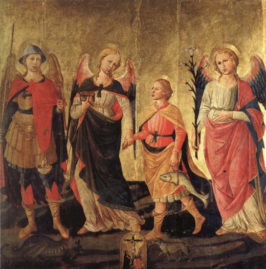 DOMENICO DI MICHELINO Tobias and the Three Archangels France oil painting art